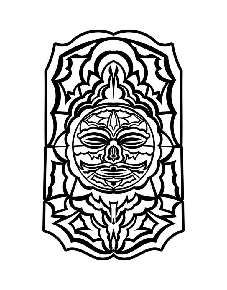 máscara Tiki. patrón maorí o polinesia. Bueno para impresiones y tatuajes. aislado. vector