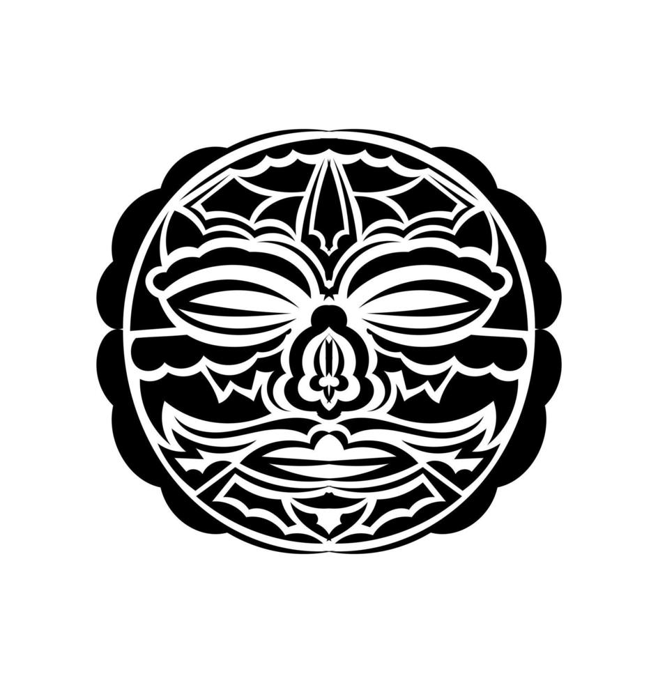 Tiki mask. Maori or polynesia pattern. Good for prints and tattoos. Isolated. Vector