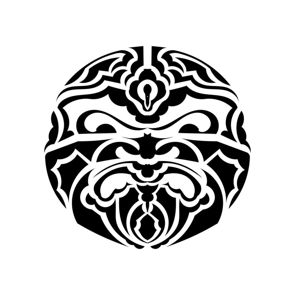 Tiki mask. Maori or polynesia pattern. Good for prints and tattoos. Isolated. vector