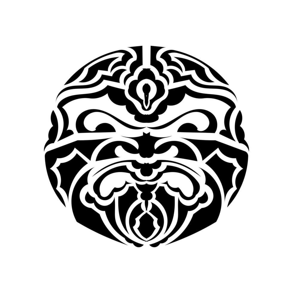 Tiki mask. Maori or polynesia pattern. Good for prints and tattoos. Isolated. Vector