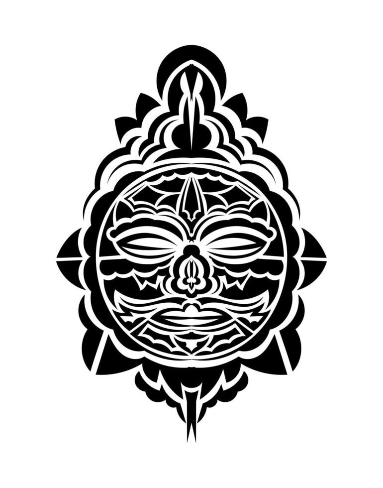 Tiki mask. Maori or polynesia pattern. Good for prints and tattoos. Isolated. vector