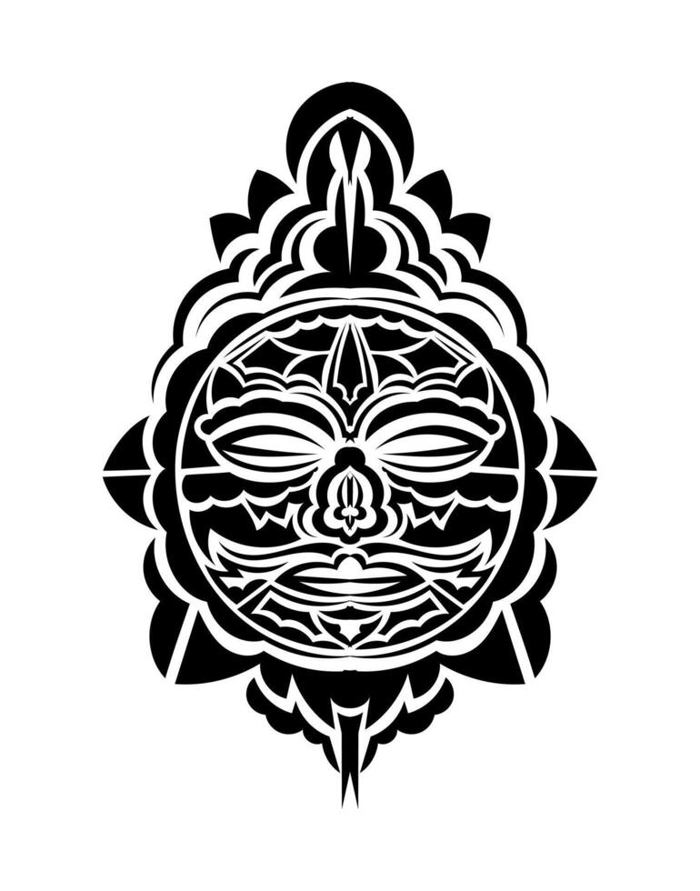 Tiki mask. Maori or polynesia pattern. Good for prints and tattoos. Isolated. Vector