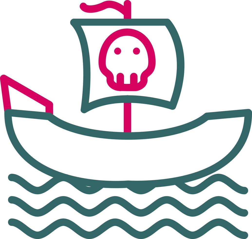 icono de vector de barco pirata