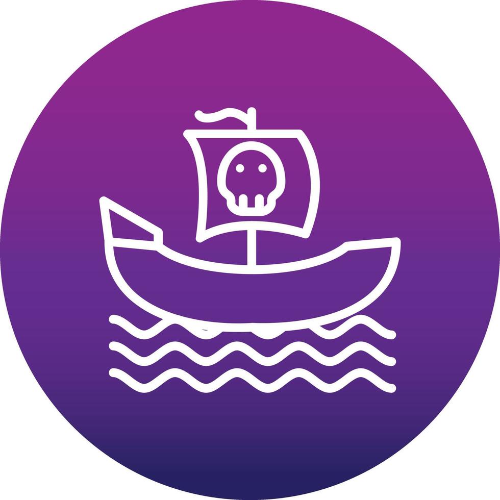 icono de vector de barco pirata