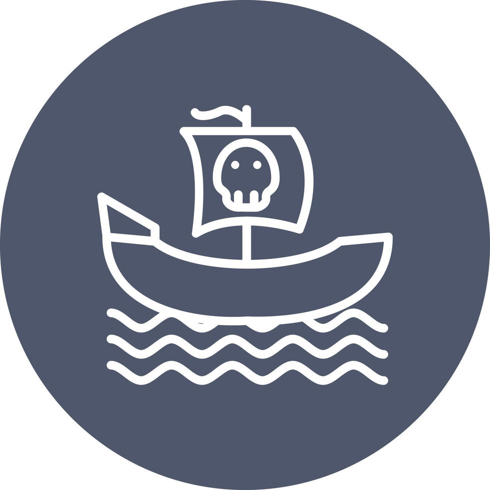 icono de vector de barco pirata