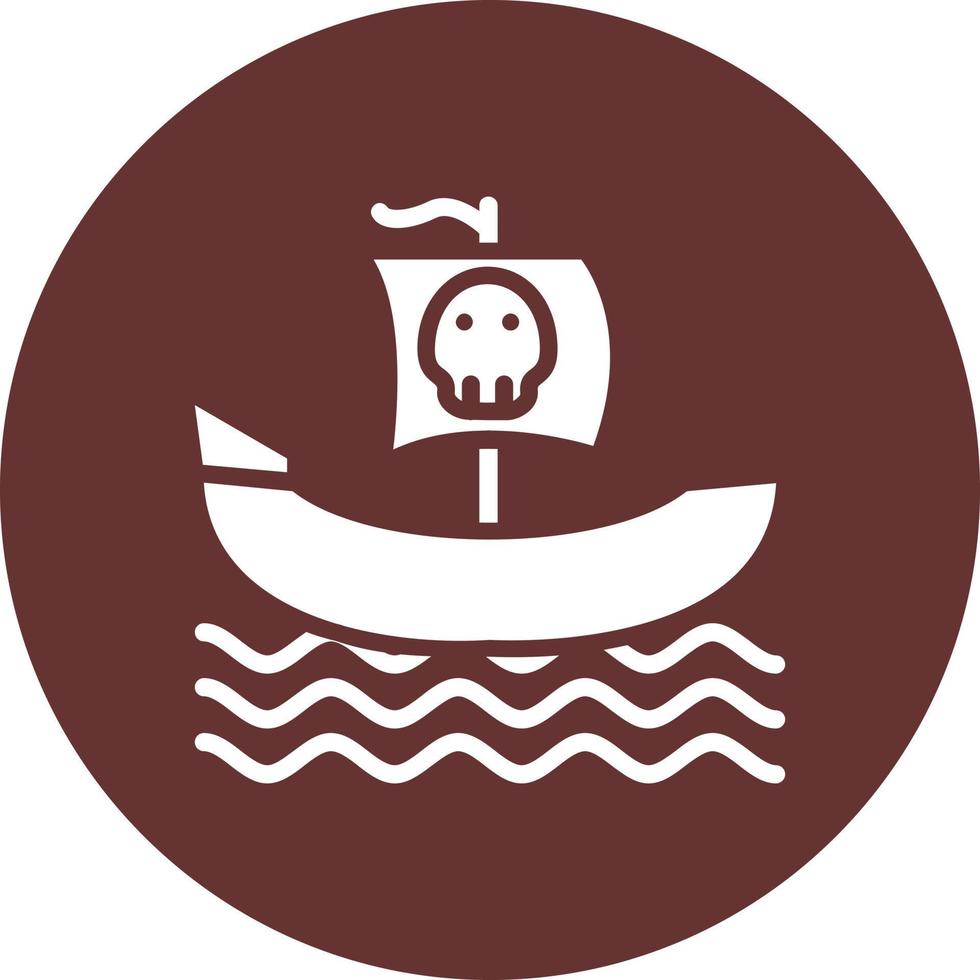 icono de vector de barco pirata