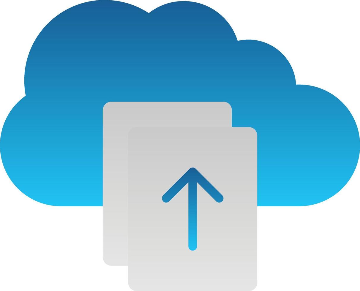 Upload File on Cloud Vector Icon Design