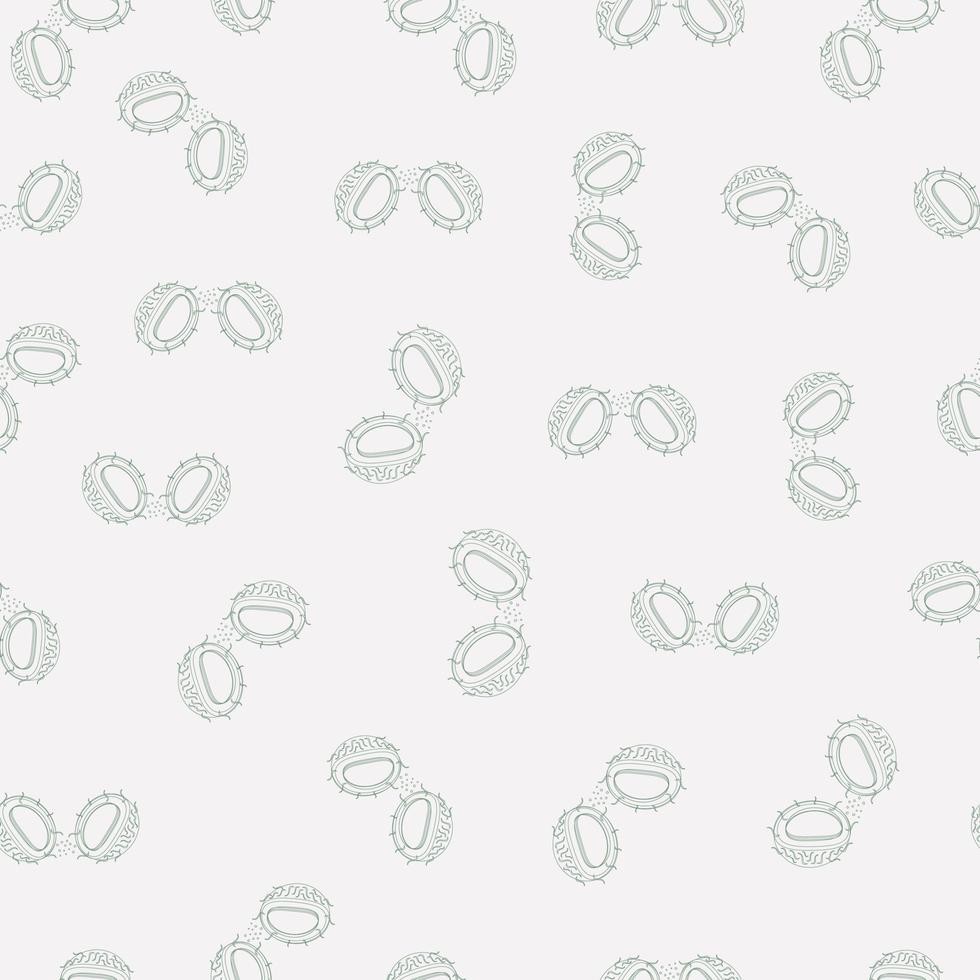 Seamless pattern with cracked coconut on a light background. Background for product packaging with coconut vector