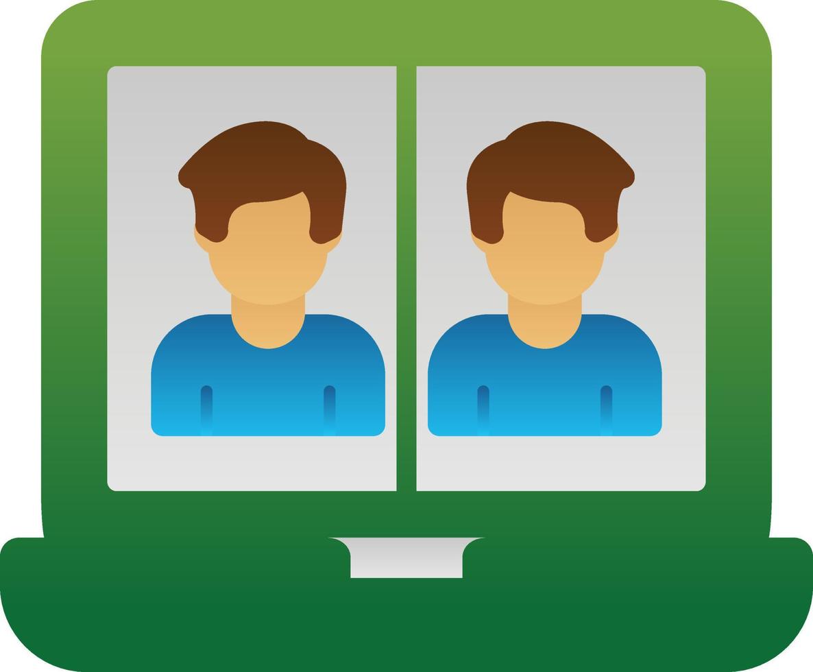 Videocall Discussion Vector Icon Design