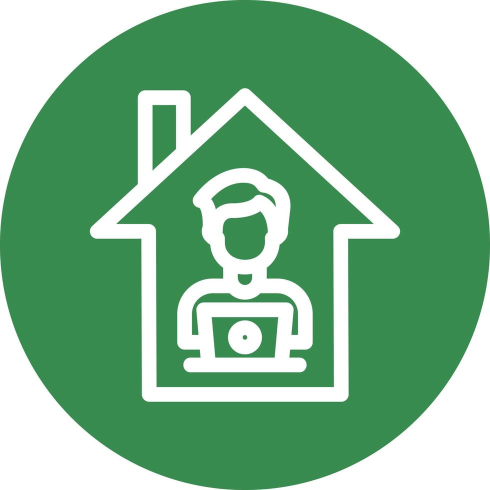 Man Working at Home Vector Icon Design