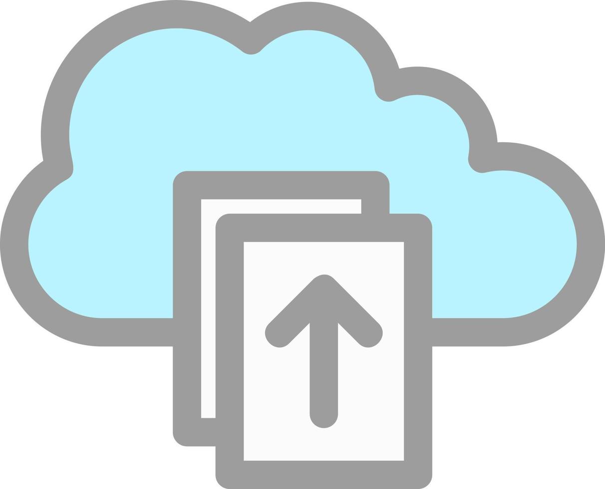 Upload File on Cloud Vector Icon Design