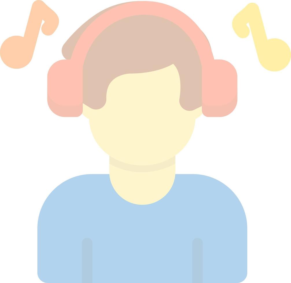 Listening Music Vector Icon Design