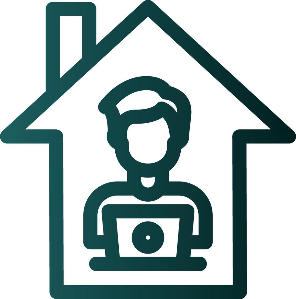 Man Working at Home Vector Icon Design