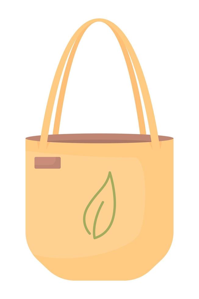 objeto de vector de color semi plano de bolsa ecológica