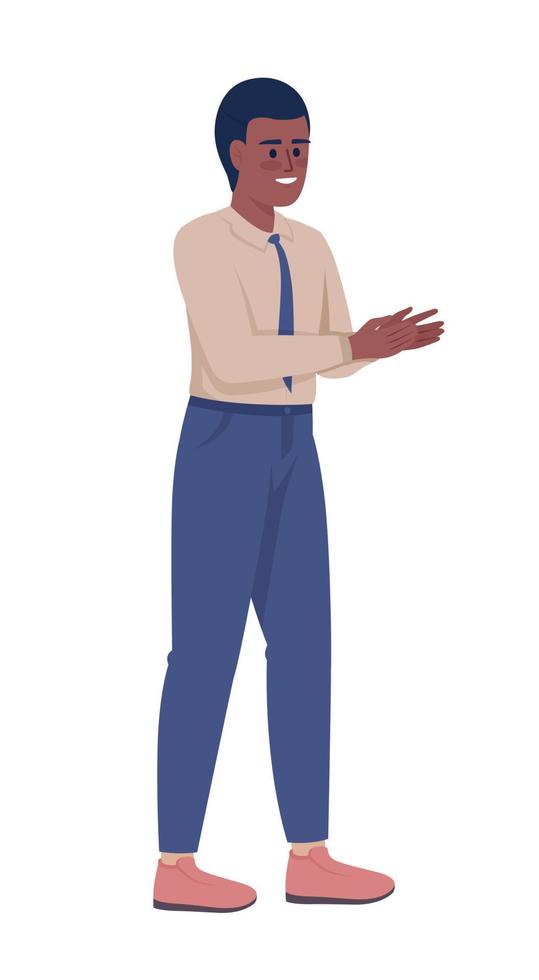 trabajador de oficina alegre personaje de vector de color semiplano. figura editable. persona de cuerpo completo trabajador de oficina alegre personaje de vector de color semiplano. figura editable. persona de cuerpo completo