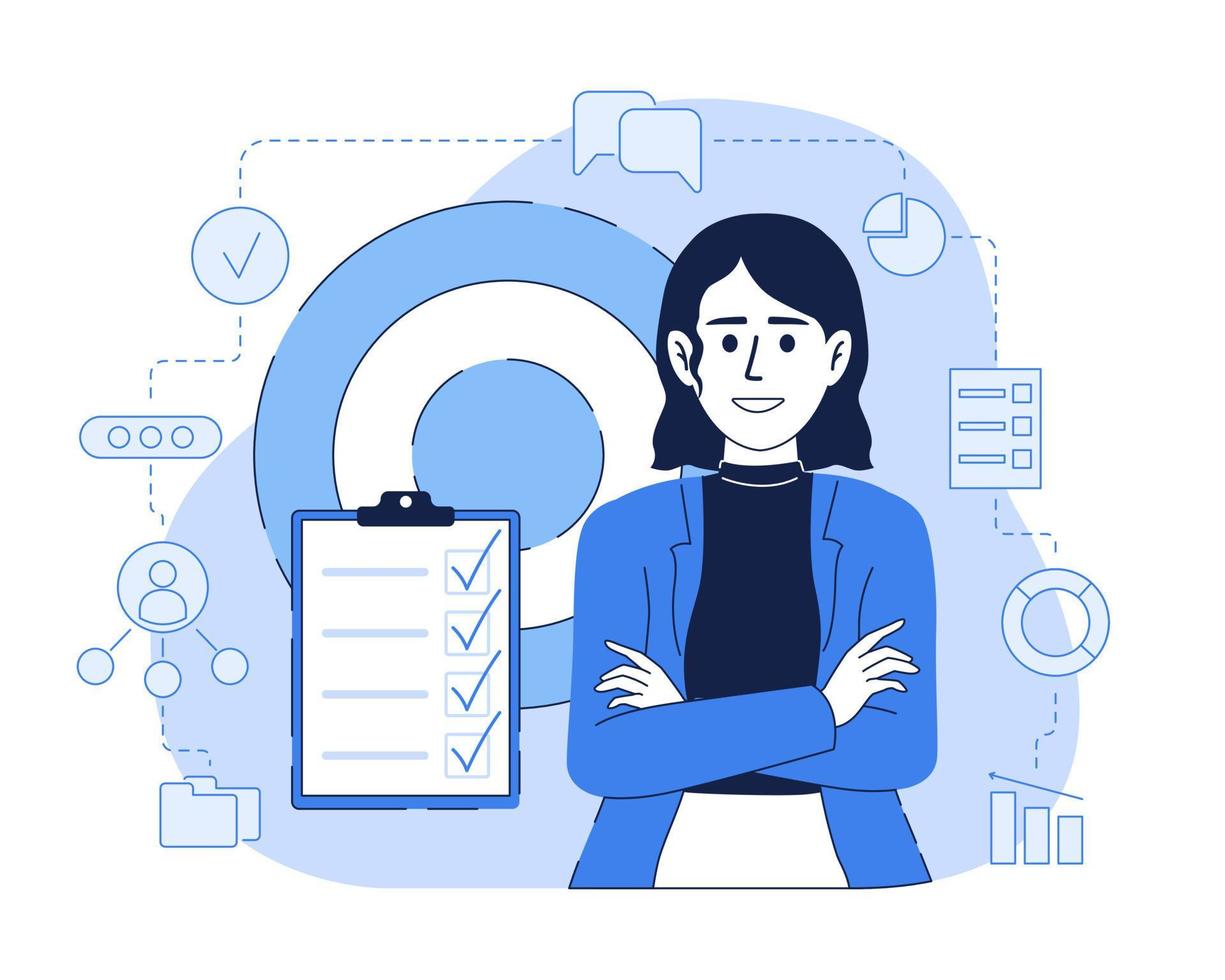 Corporate employee flat concept vector illustration