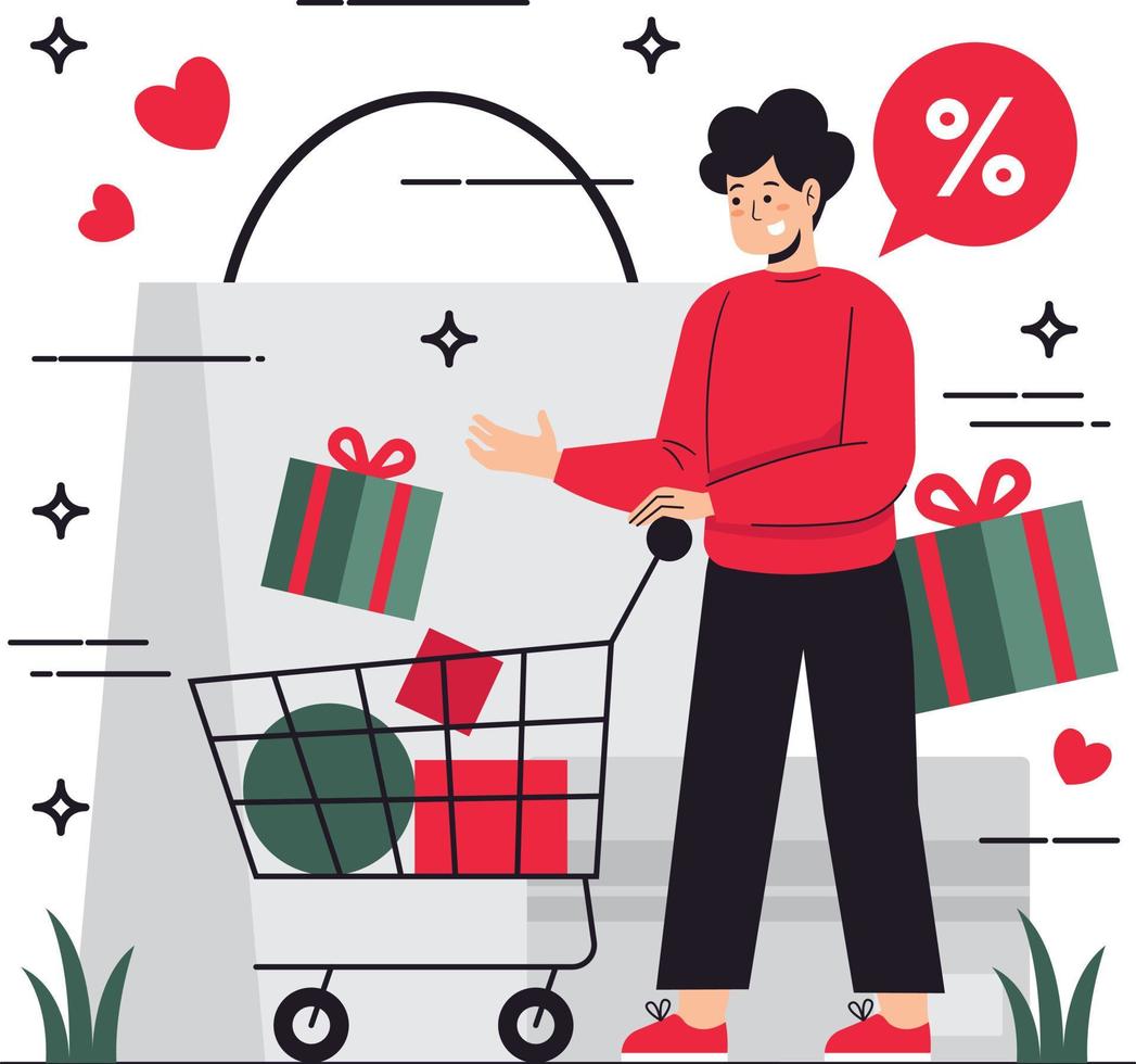 Shopping cart concept illustration vector