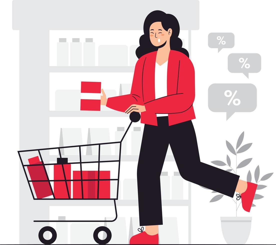 Shopping cart concept illustration vector