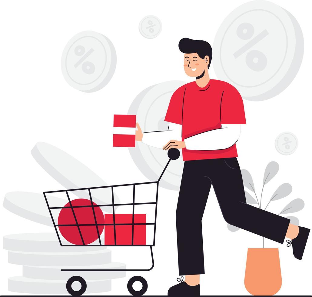 Shopping cart concept illustration vector