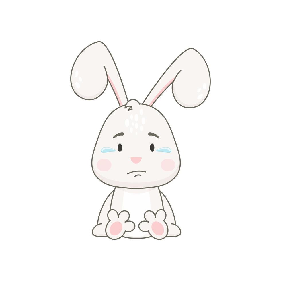 Cute rabbit character isolated on white. vector