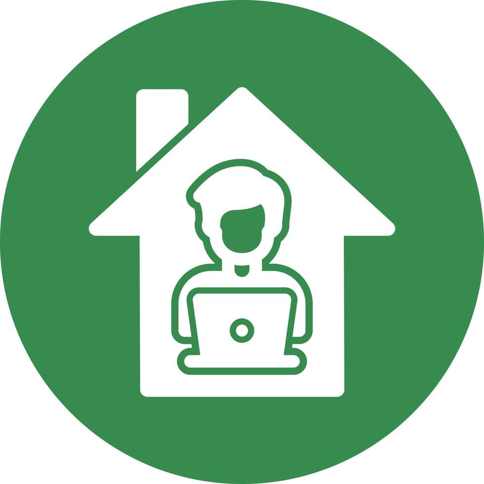 Man Working at Home Vector Icon Design