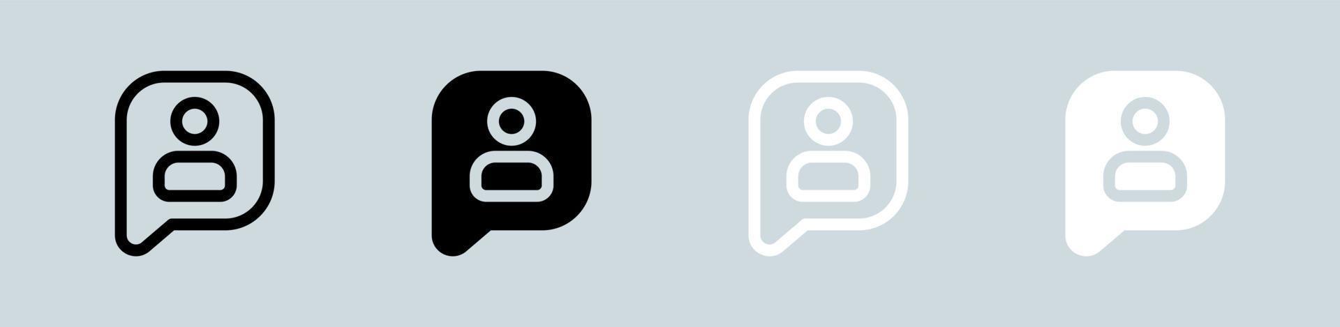 User icon set in black and white. Avatar signs vector illustration.