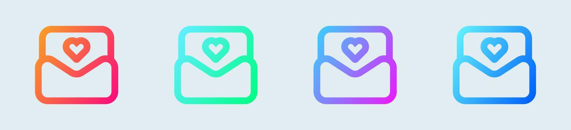 Letter line icon in gradient colors. Message signs vector illustration.