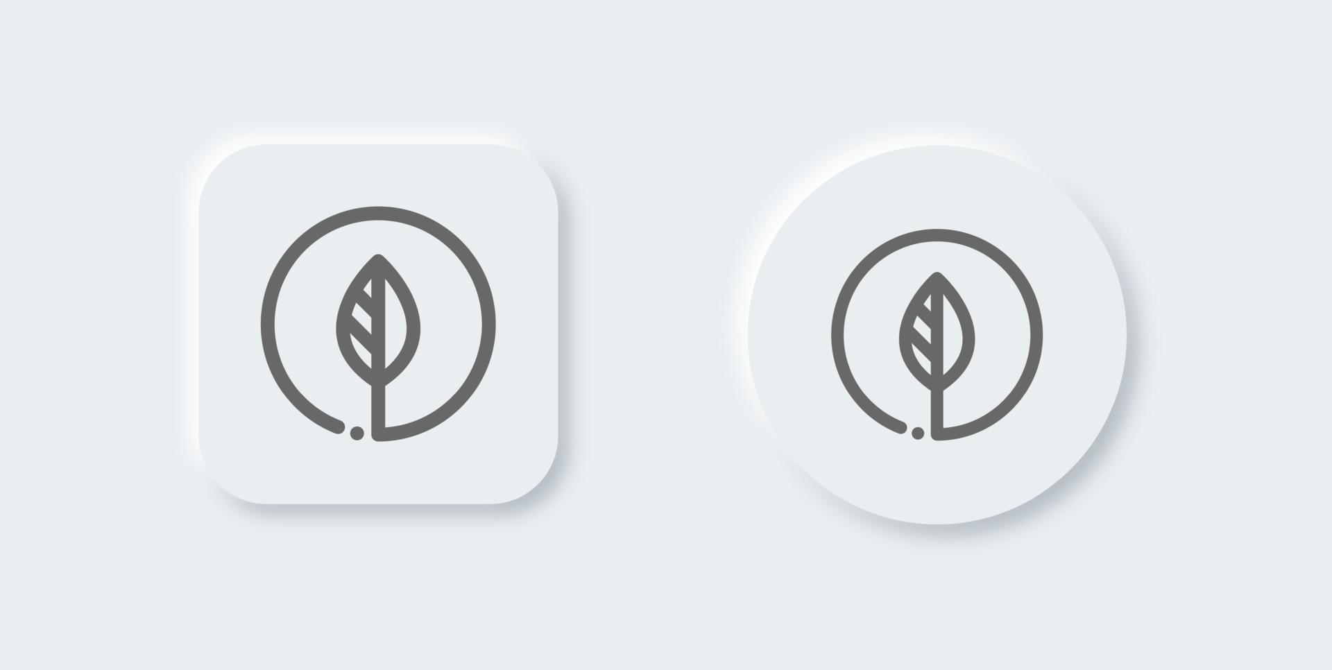 Agriculture line icon in neomorphic design style. Nature signs vector illustration.