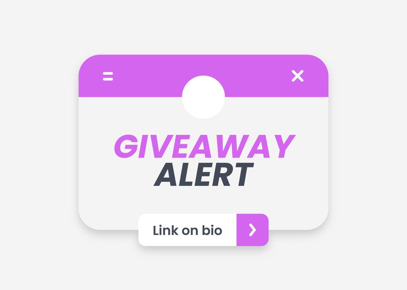 Giveaway event poster in flat design style. Social media promotion illustration. vector