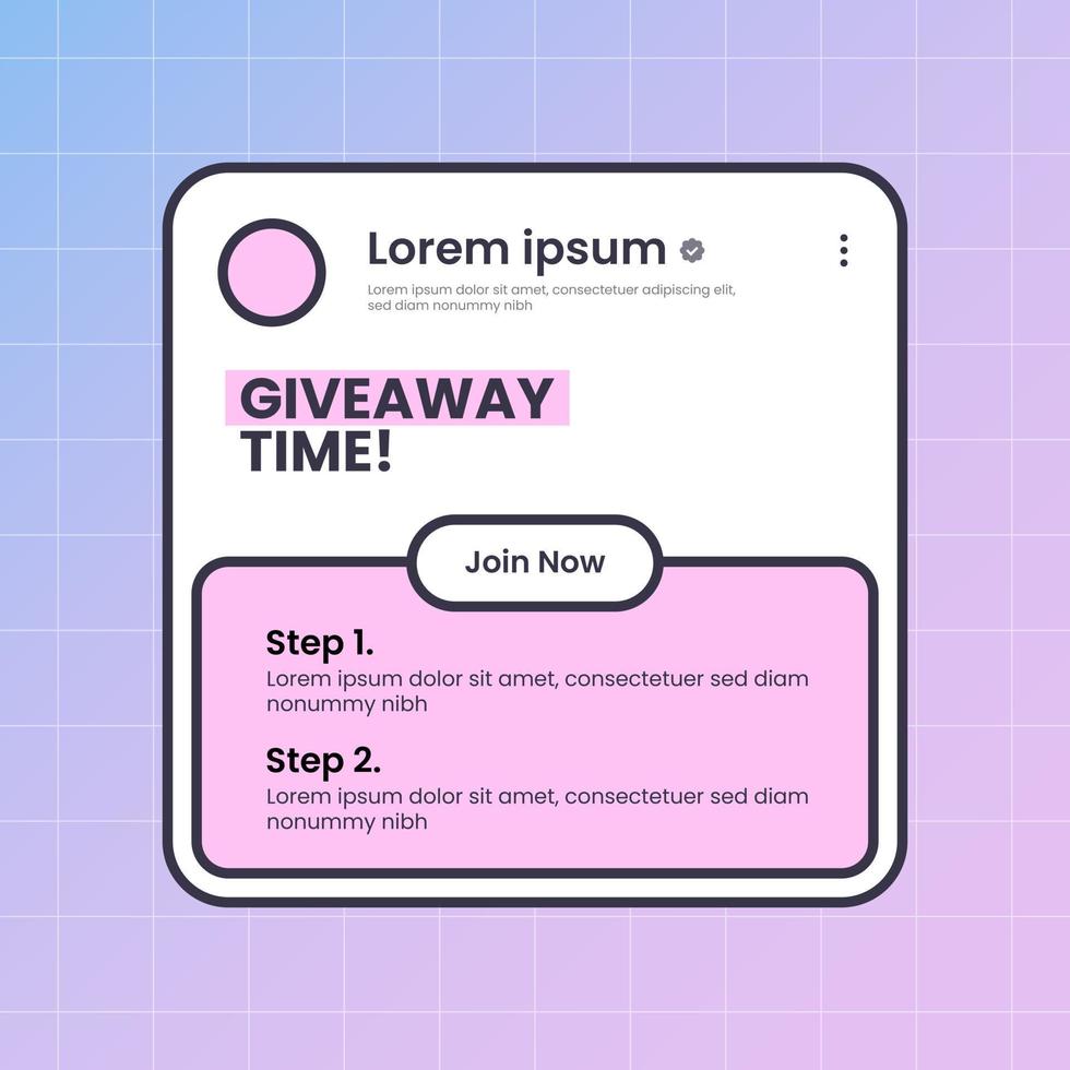Giveaway event poster in retro design style. Social media promotion illustration. vector