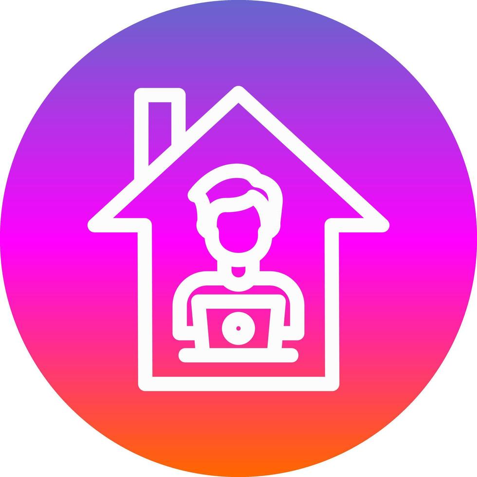 Man Working at Home Vector Icon Design