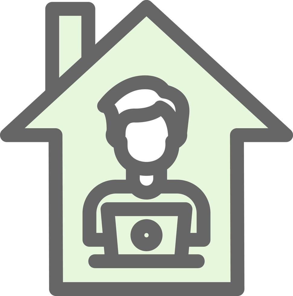 Man Working at Home Vector Icon Design