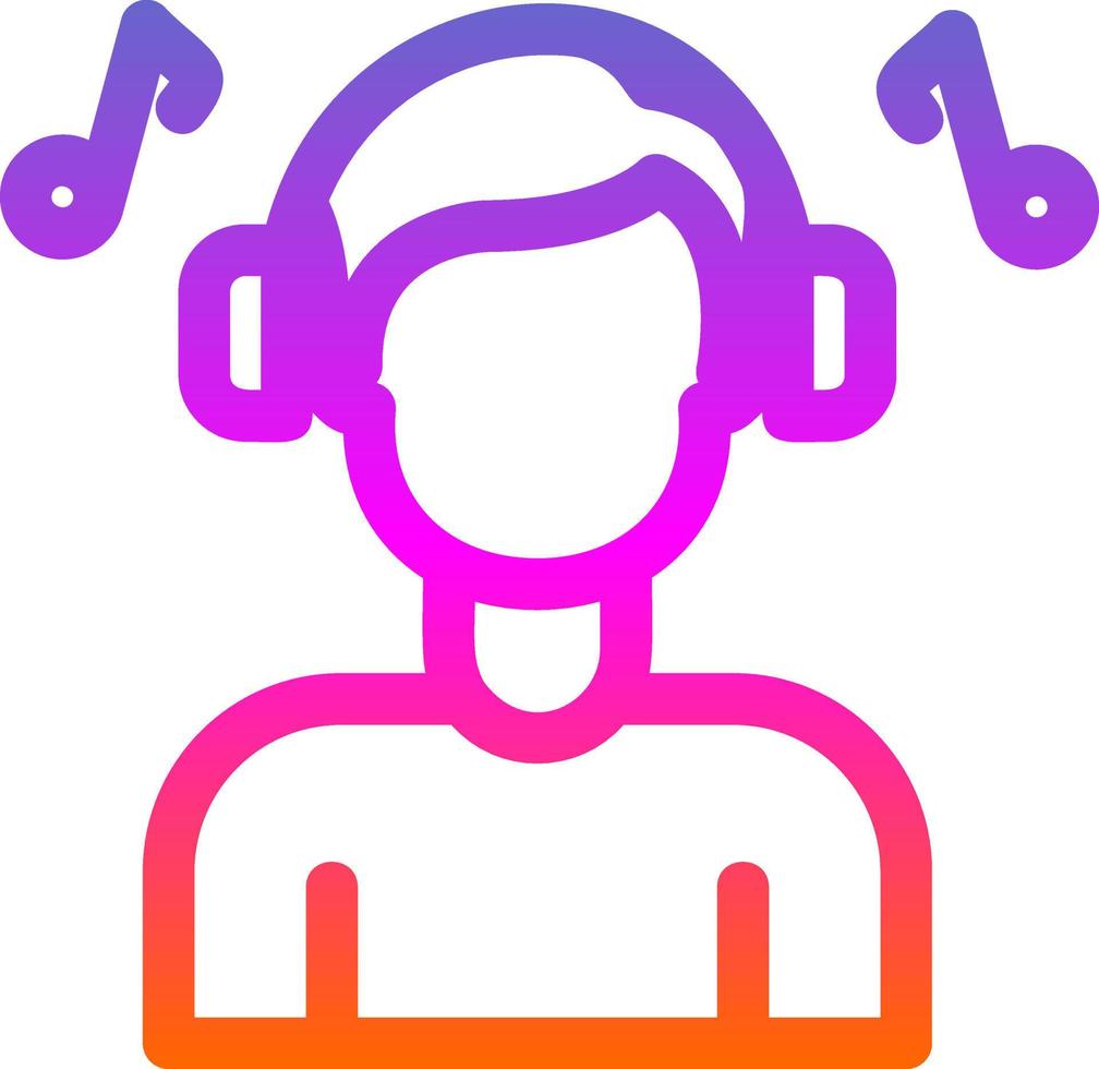 Listening Music Vector Icon Design