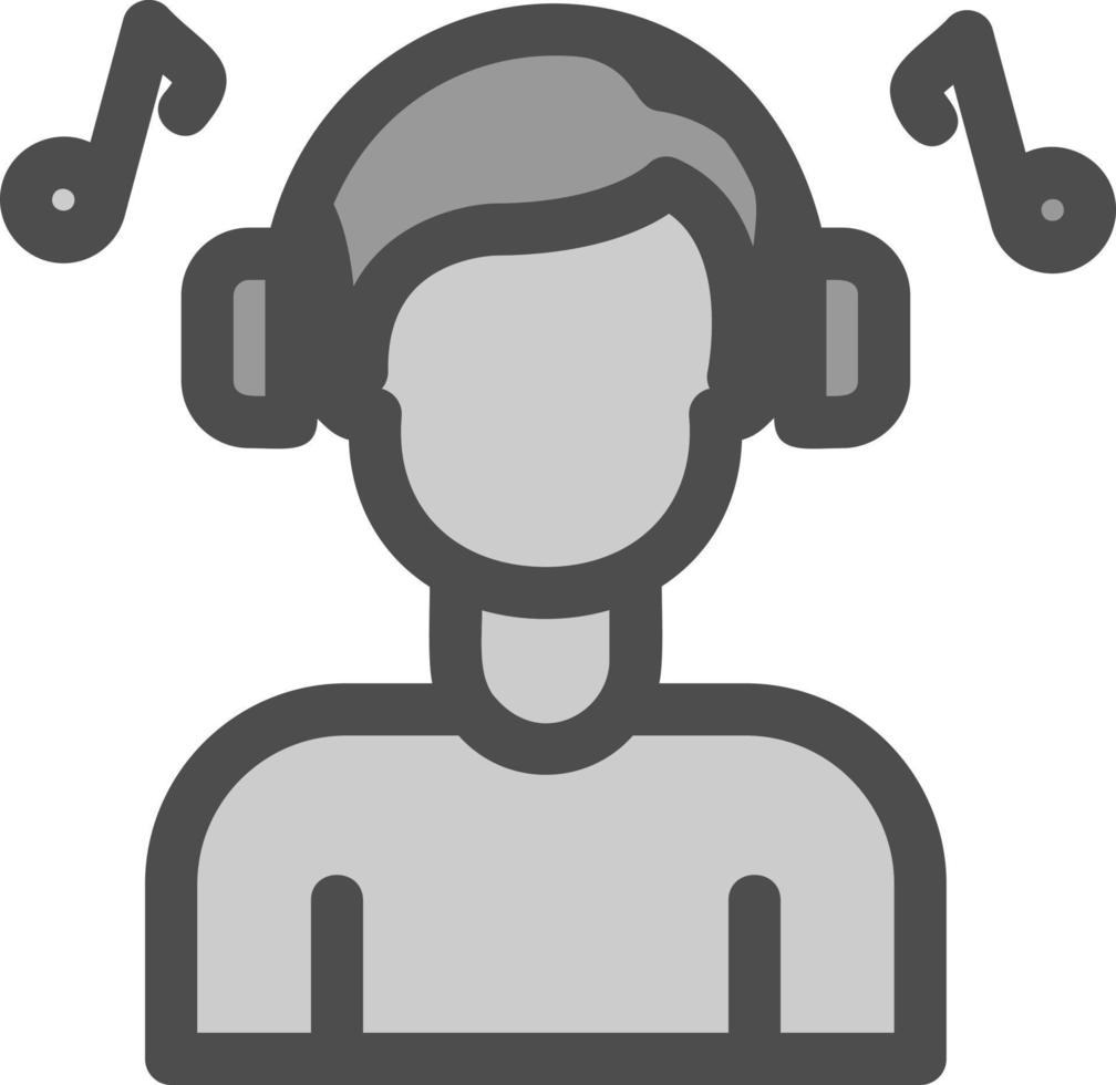 Listening Music Vector Icon Design