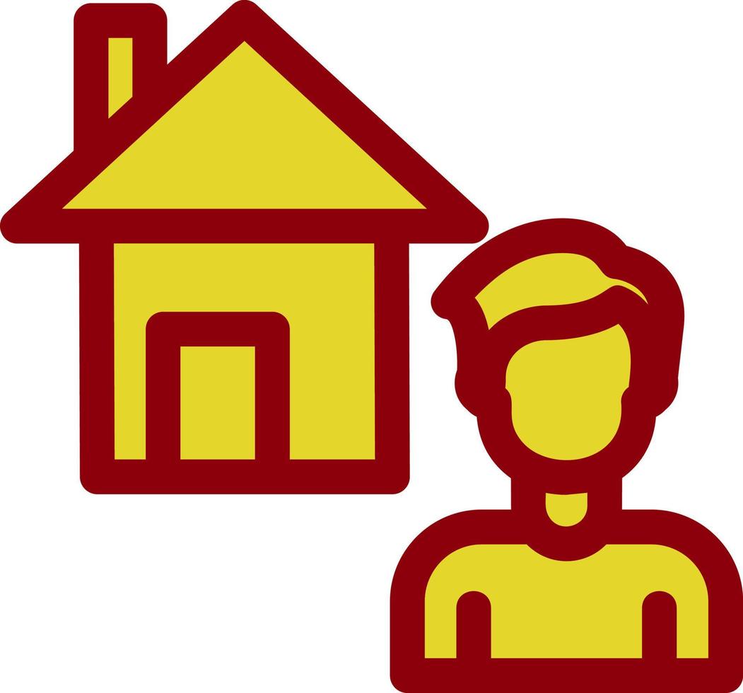 Working at Home Vector Icon Design