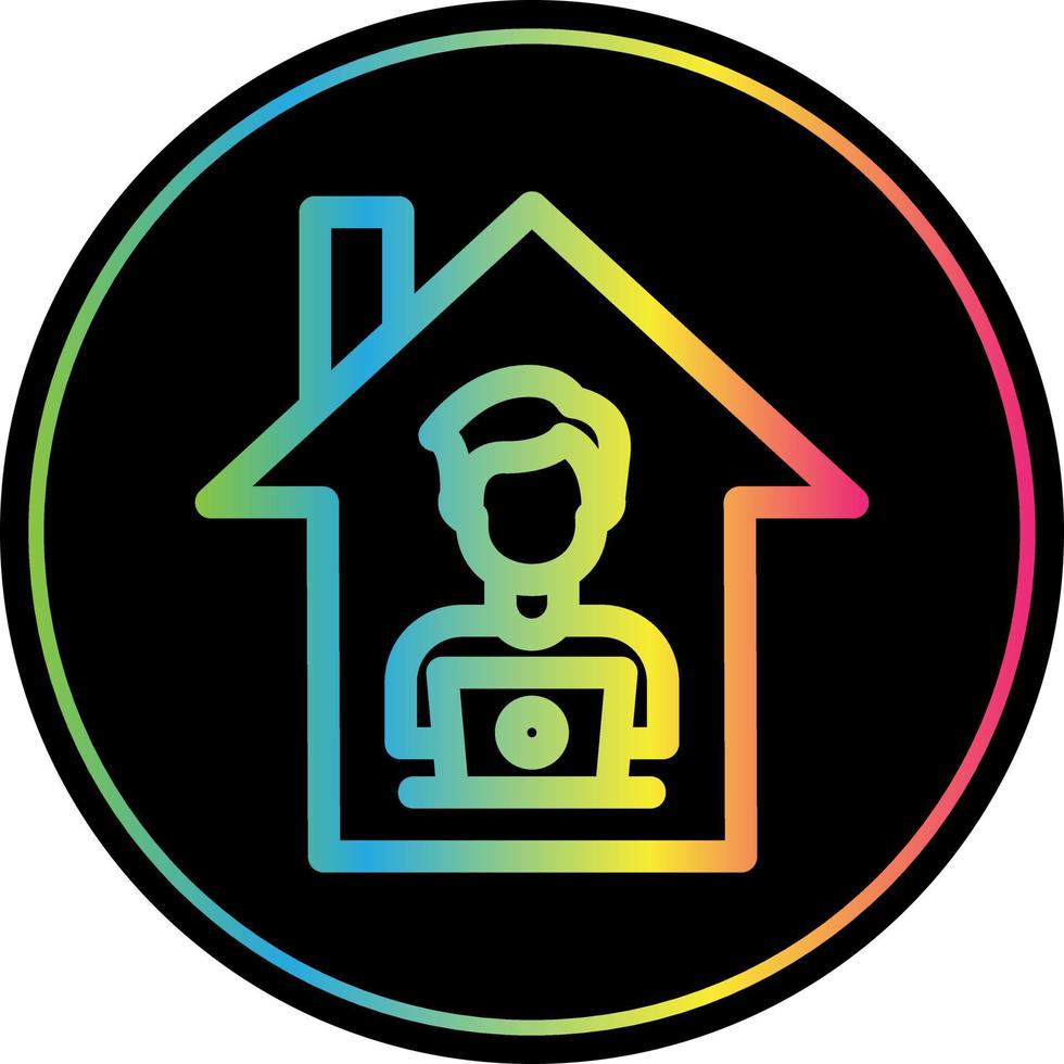 Man Working at Home Vector Icon Design