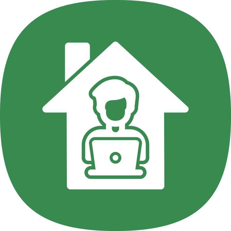 Man Working at Home Vector Icon Design