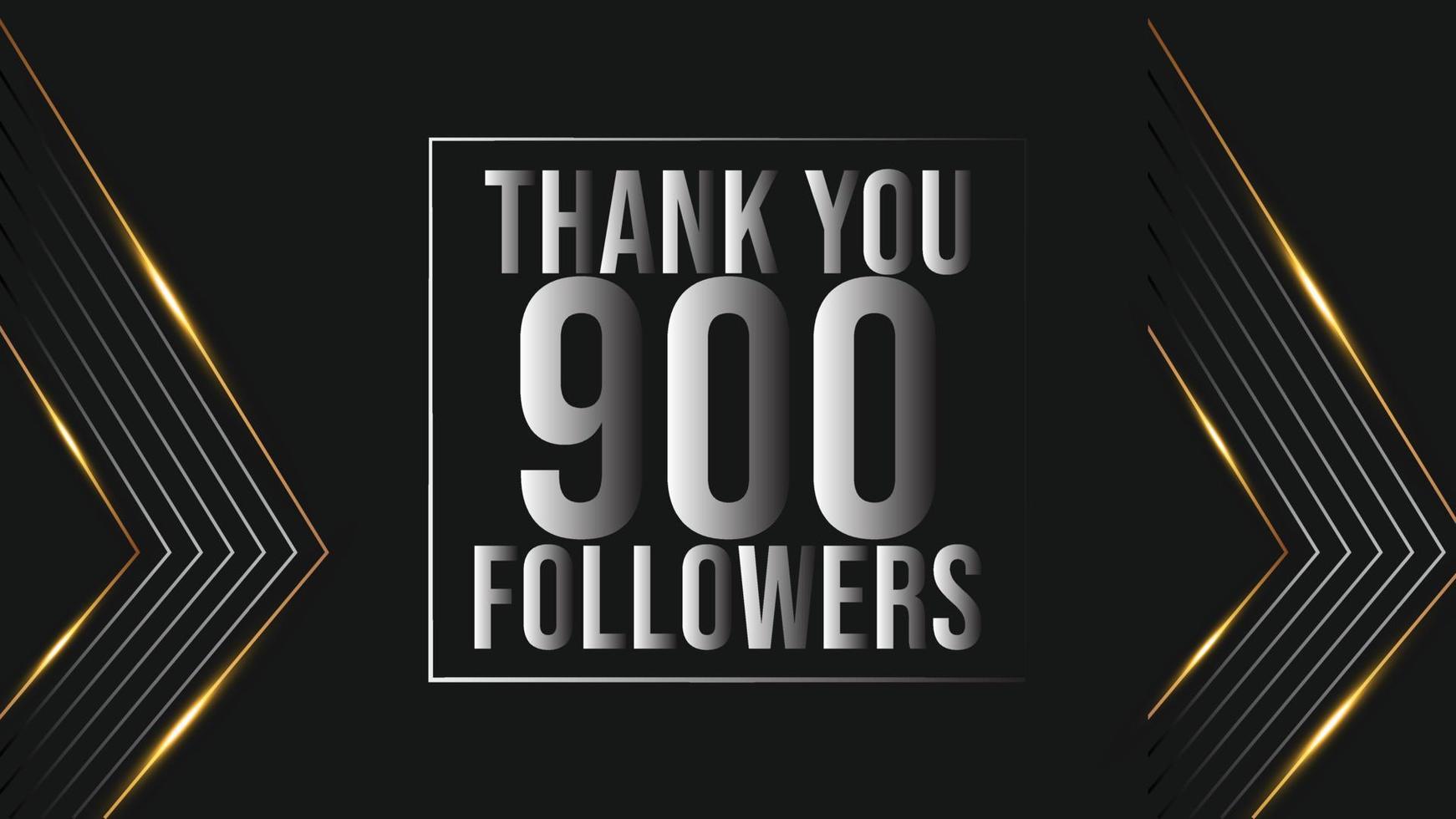 Thank you template for social media eight hundred followers, subscribers, like. 900 followers user. Thank you celebrate of 900 subscribers and followers vector