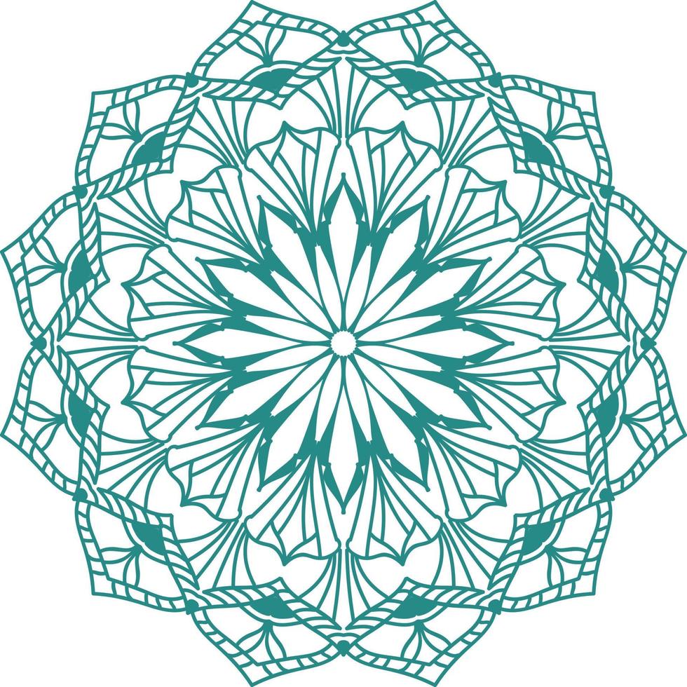 Aquagreen color mandala template desing. vector