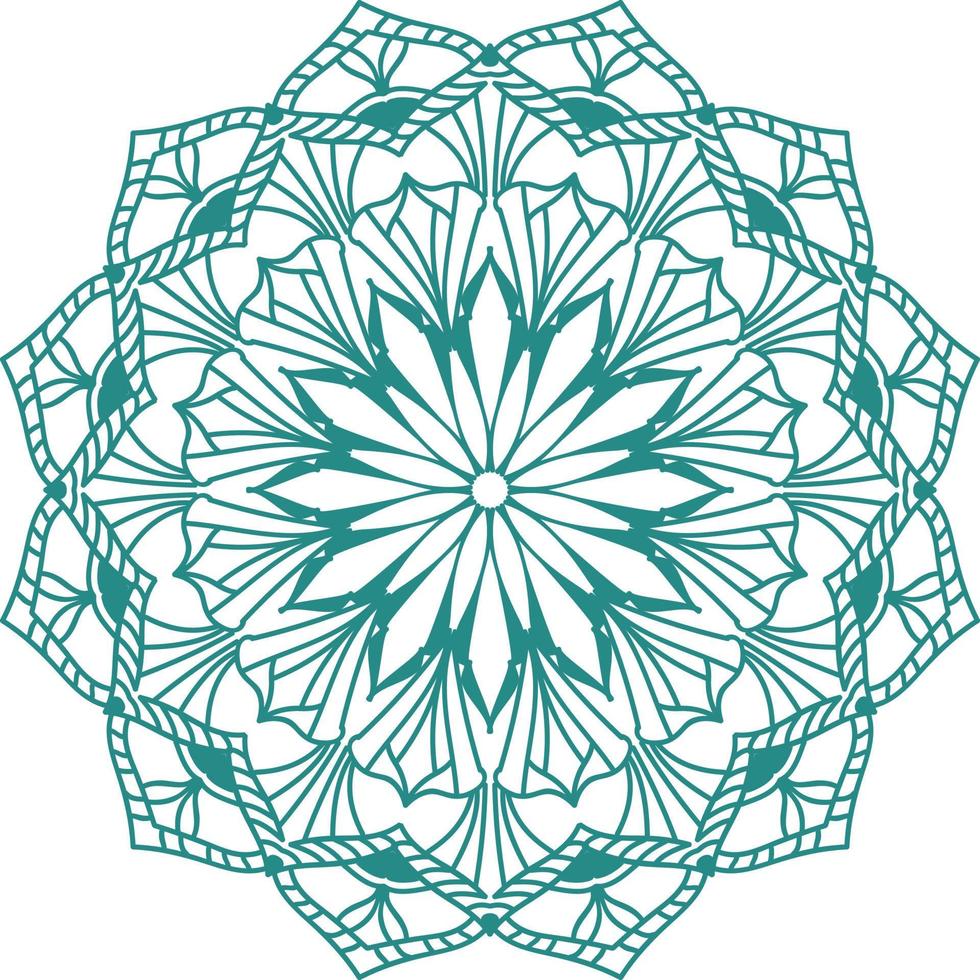 Aquagreen color mandala template desing. vector