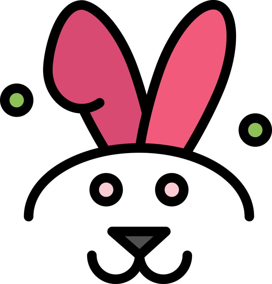 Bunny Easter Rabbit  Flat Color Icon Vector icon banner Template