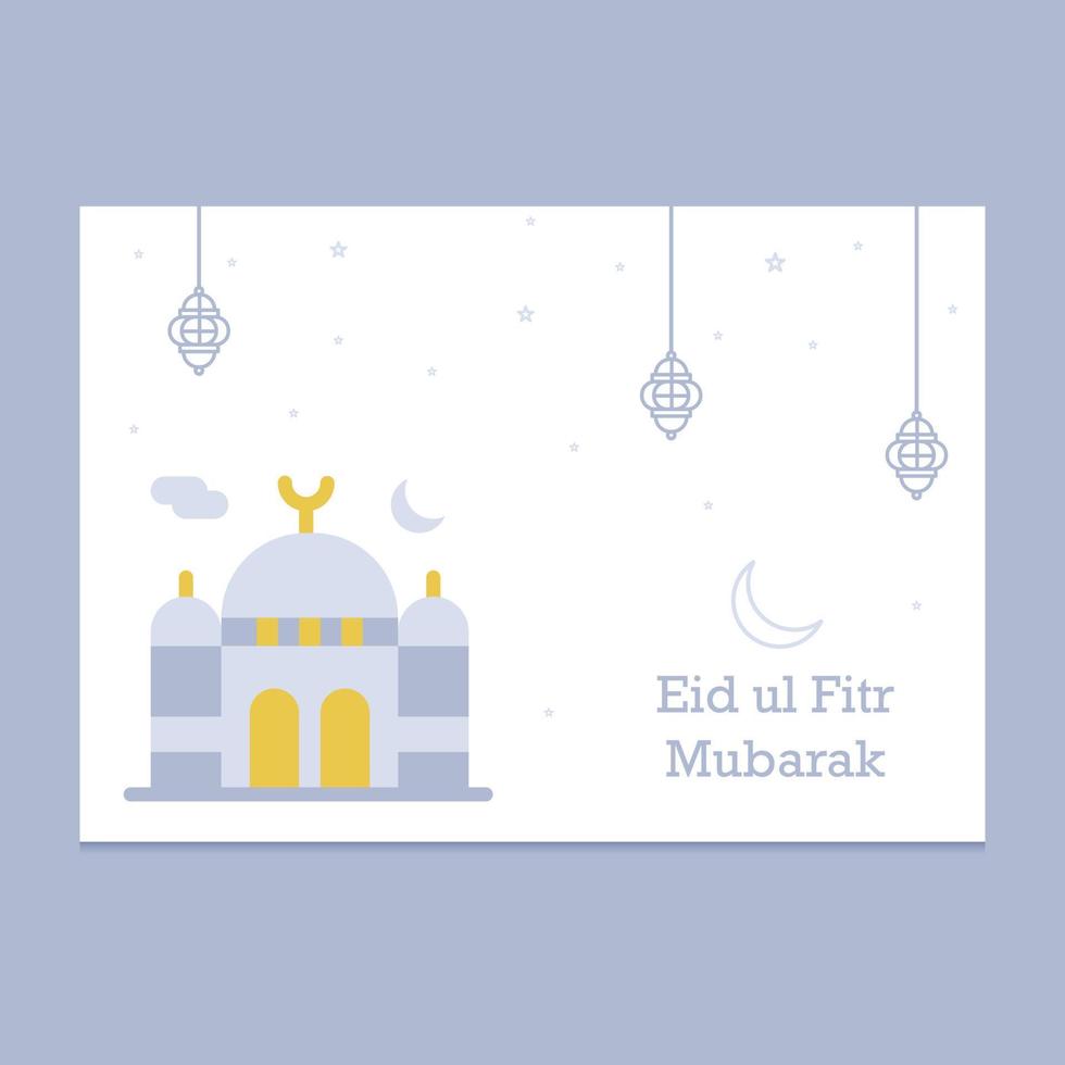 Eid Mubarak greeting Card Illustration vector