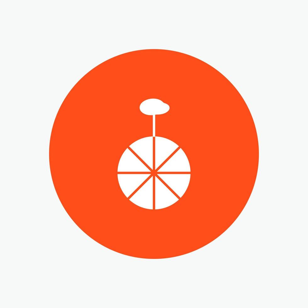 Wheel Cycle Circus white glyph icon vector