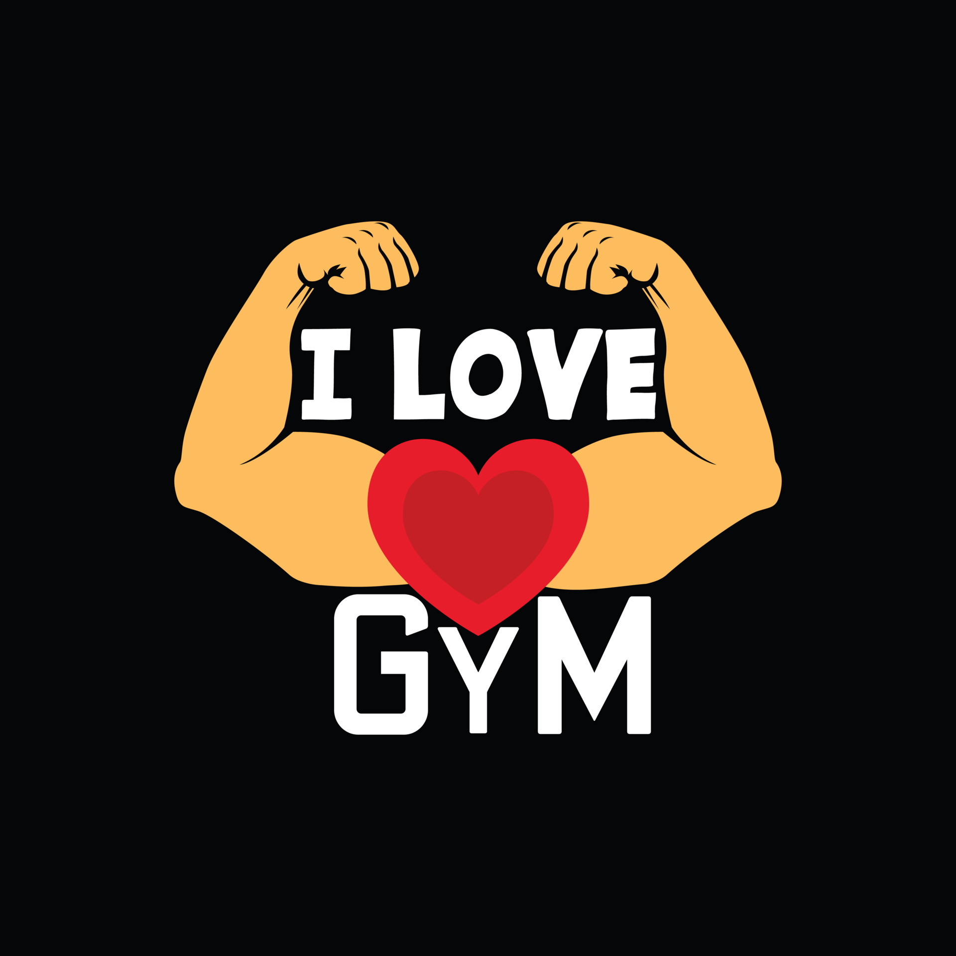 I love gym vector t-shirt design. Gym t-shirt design. Can be used