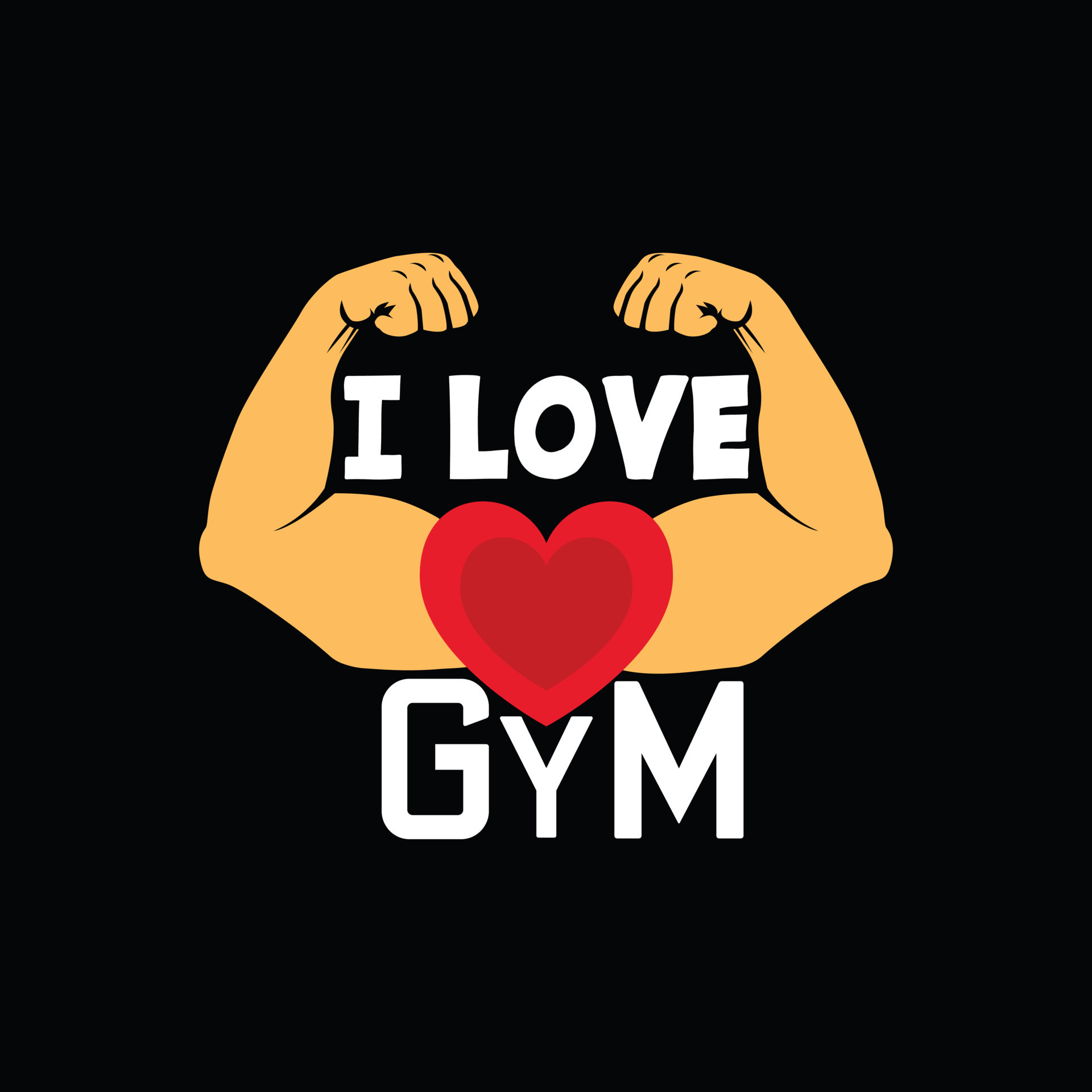 I love gym vector tshirt design. Gym tshirt design. Can be used for
