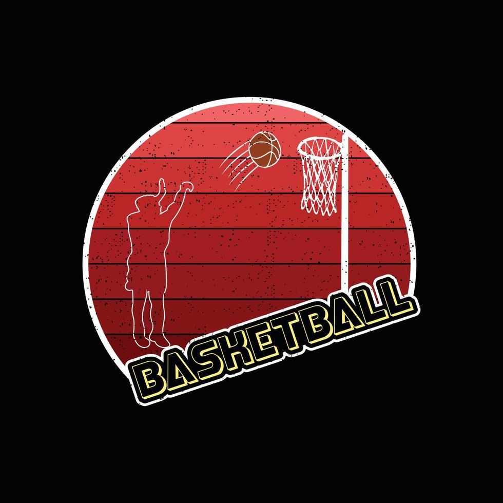 diseño de camisetas vectoriales de baloncesto. diseño de camiseta de baloncesto. se puede utilizar para imprimir tazas, diseños de pegatinas, tarjetas de felicitación, carteles, bolsos y camisetas. vector