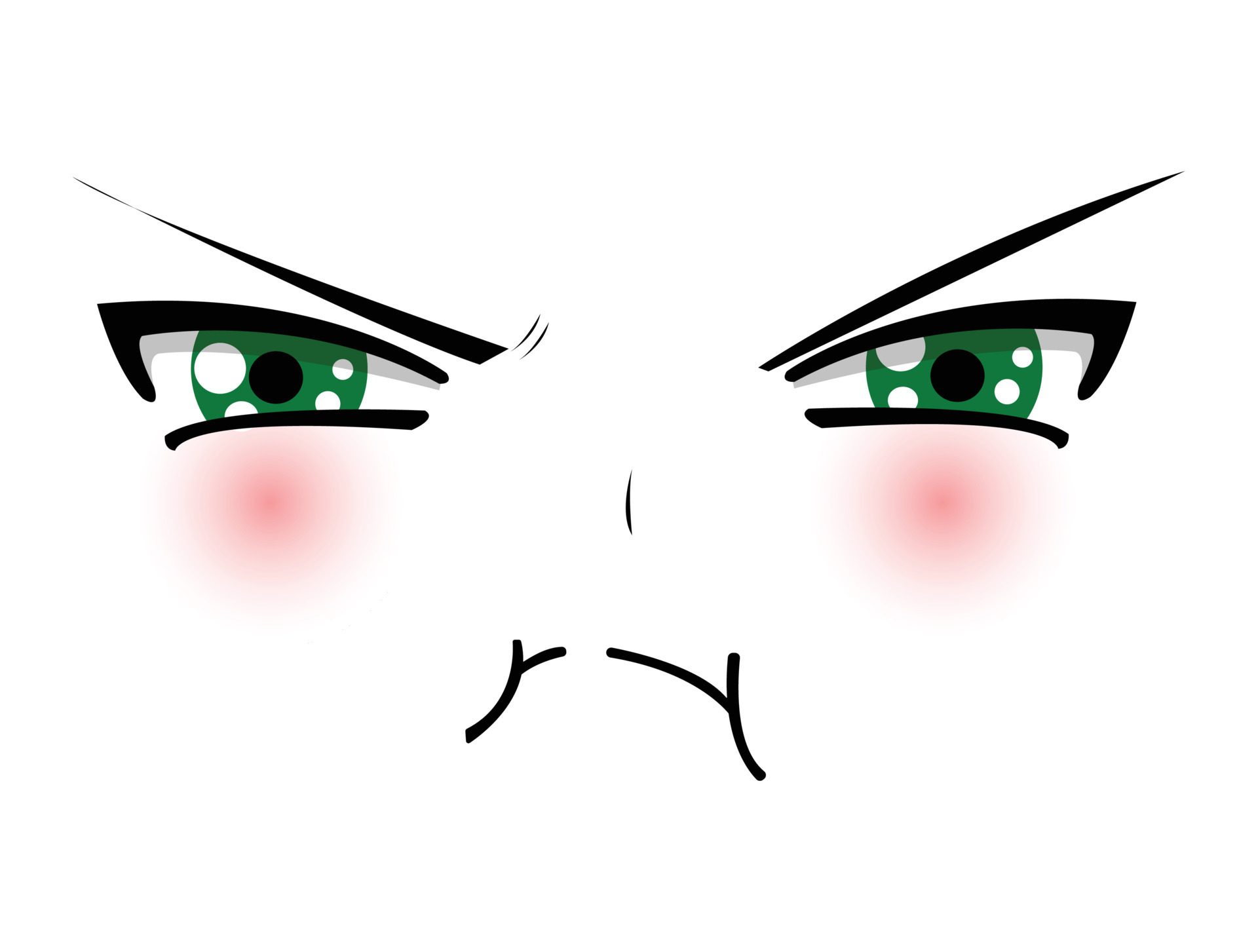 Beautiful Anime girl face angry emotion 15800927 Vector Art at Vecteezy