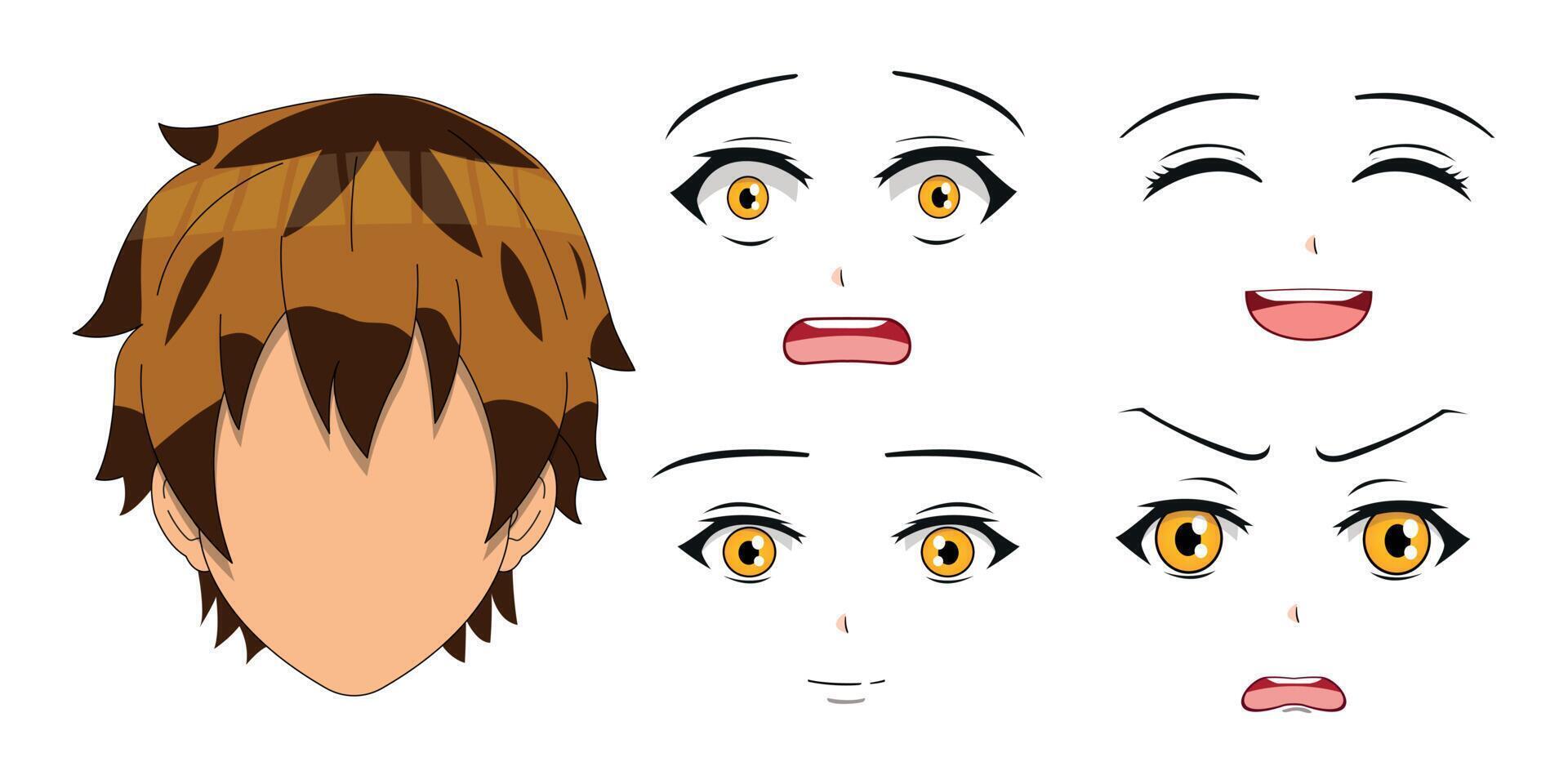anime faces for boy character 15800935 Vector Art at Vecteezy anime faces for boy character 15800935 Vector Art at Vecteezy