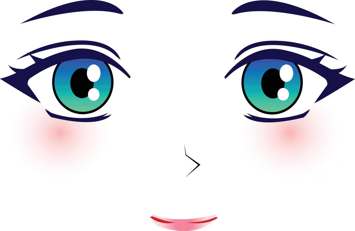 Beautiful Anime girl face 15800908 Vector Art at Vecteezy