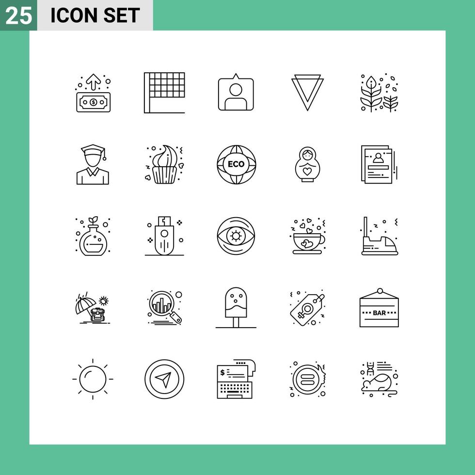 Universal Icon Symbols Group of 25 Modern Lines of tree fall sets blow crypto currency Editable Vector Design Elements